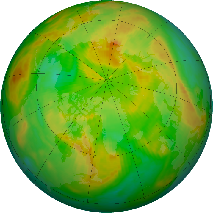 Arctic ozone map for 01 June 1990